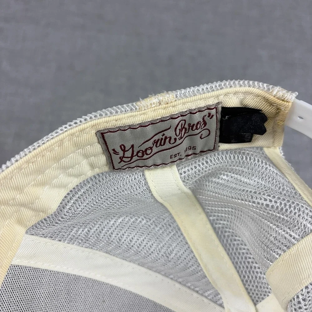 Goorin Bros Hat Cap Snap Back Mens White Tiger Patch Mesh Trucker Animal Farm